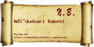 Nádudvari Babett névjegykártya